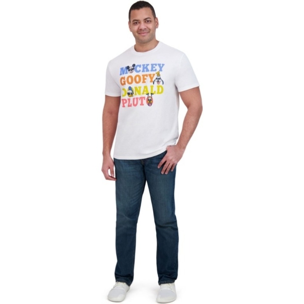 Disney Mickey and Friends Graphic‎ T-Shirt Crew Neck Tee White Size M NWT